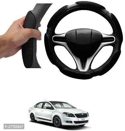 Car Steering Cover Black 6G Skidproof For Skoda Rapid