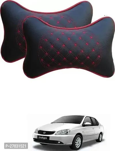 Stylish Car Neckrest Pillow Diamond Print Black For Tata Indigo XL