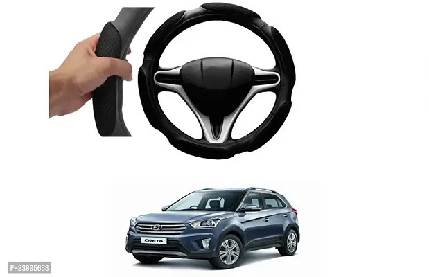 Car Better Grip Black Steering Wheel Cover (Slip-in) For Hyundai Creta 2020