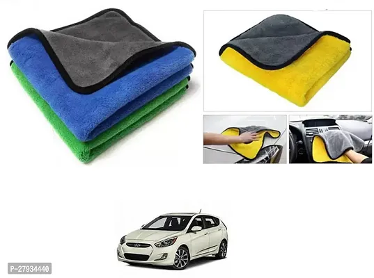 Car Cleaning Microfiber Cloth Pack Of 2 Multicolor For Hyundai Accent-thumb0