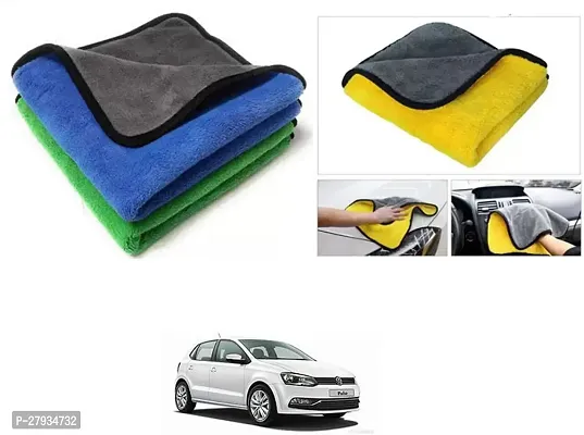 Car Cleaning Microfiber Cloth Pack Of 2 Multicolor For Volkswagen Polo