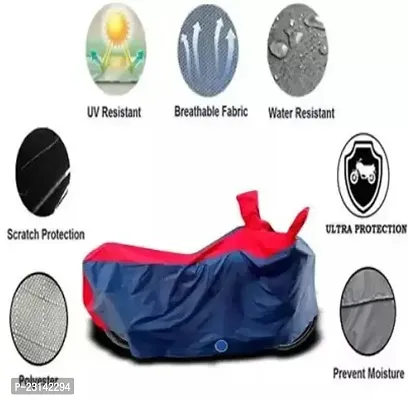 RONISH Waterproof Two Wheeler Cover (Black,Red) For Hero Splendor Plus_k79-thumb3