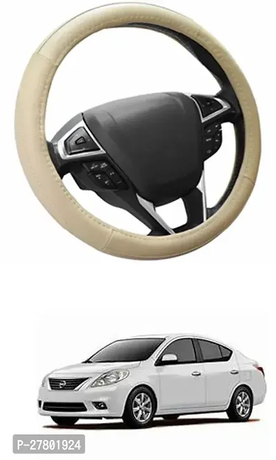 Designer Car Steering Cover Round Beige For Nissan Sunny-thumb0