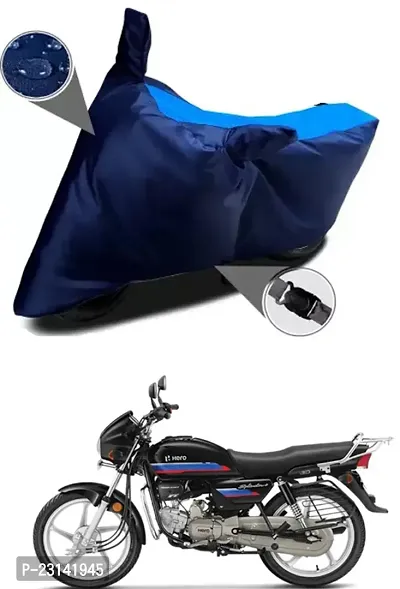 RONISH Waterproof Two Wheeler Cover (Black,Blue) For Hero Splendor Plus_t78-thumb0