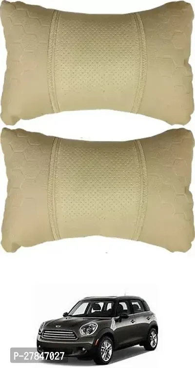 Stylish Car Neckrest Pillow Football Design Beige For Universal For Car Countryman Coupe