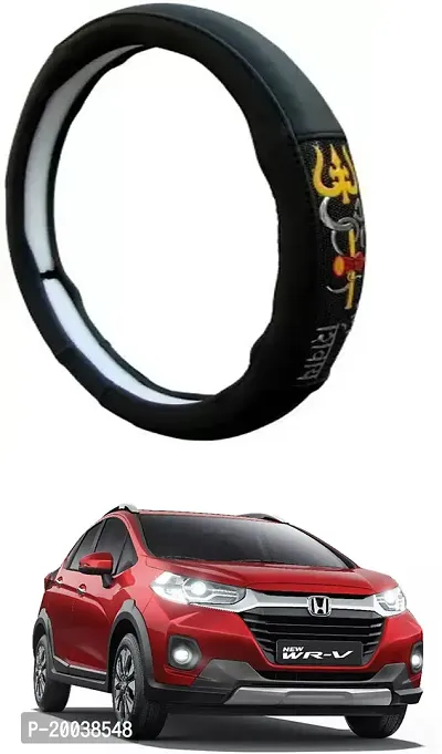 RONISH Exclusive Ring Type Car Steering Wheel Cover (Om Namah Shivay) Black For Honda WR-V