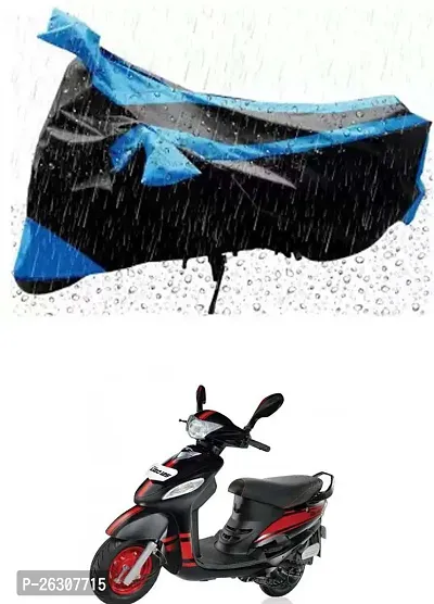 RONISH Two Wheeler Cover (Black,Blue) Fully Waterproof For Mahindra Rodeo UZO-thumb0
