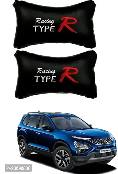 RONISH Black Type R Design Car Neckrest Cushion/Pillow/Headrest For Tata Safari-thumb0