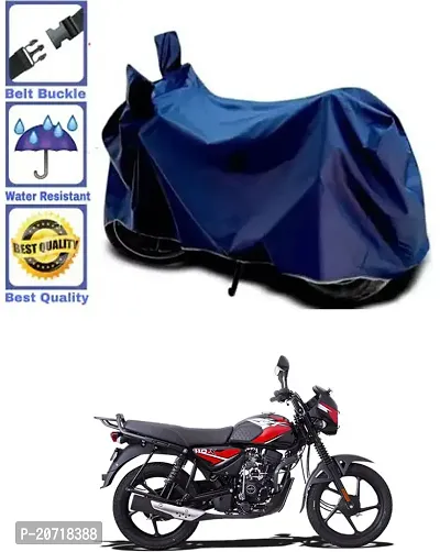 RONISH Waterproof Bike Cover/Two Wheeler Cover/Motorcycle Cover (Navy Blue) For Bajaj CT110-thumb0