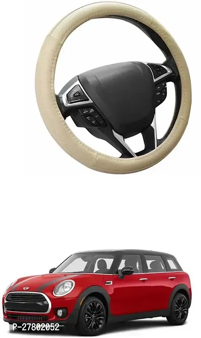 Designer Car Steering Cover Round Beige For Mini Cooper Clubman