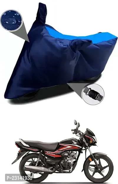 RONISH Waterproof Two Wheeler Cover (Black,Blue) For Honda Shine_t72