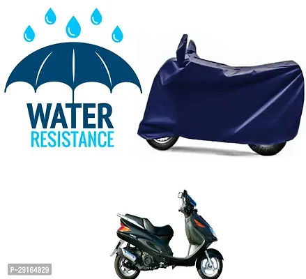 Classic Plain Two Wheeler Cover Blue For Kinetic Blaze