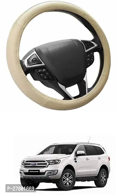 Designer Car Steering Cover Round Beige For Ford Endeavour