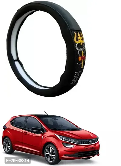 RONISH Exclusive Ring Type Car Steering Wheel Cover (Om Namah Shivay) Black For Tata Altroz-thumb0