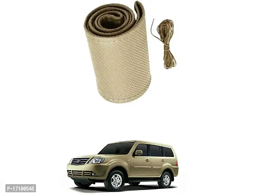 Car Stering Cover Hand Stiched Beige For Grand Dicor