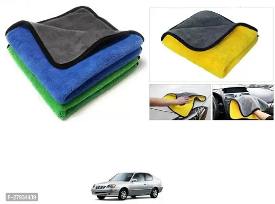 Car Cleaning Microfiber Cloth Pack Of 2 Multicolor For Hyundai Accent Viva-thumb0