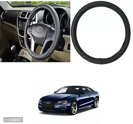 Designer Car Steering Cover Round Black For Audi S5-thumb0