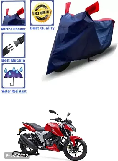 RONISH Waterproof Two Wheeler Cover (Black,Red) For TVS Apache RTR 160 4V_k11-thumb0