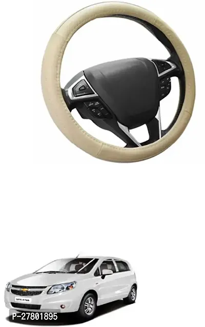 Designer Car Steering Cover Round Beige For Chevrolet Sail Uva