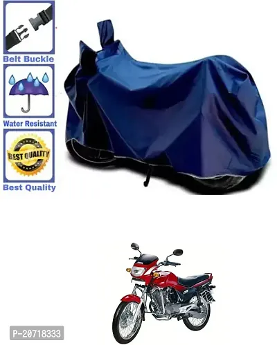 RONISH Waterproof Bike Cover/Two Wheeler Cover/Motorcycle Cover (Navy Blue) For Hero Ambition