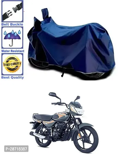 RONISH Waterproof Bike Cover/Two Wheeler Cover/Motorcycle Cover (Navy Blue) For Bajaj CT 100