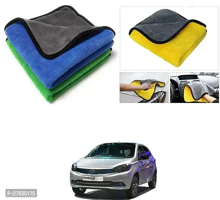 Car Cleaning Microfiber Cloth Pack Of 2 Multicolor For Tata Tiago EV