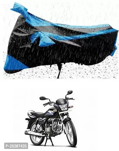 RONISH Two Wheeler Cover (Black,Blue) Fully Waterproof For Hero Splendor Pro