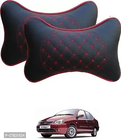 Stylish Car Neckrest Pillow Diamond Print Black For Tata Indigo