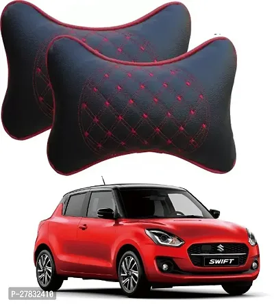 Stylish Car Neckrest Pillow Diamond Print Black For Maruti Suzuki Swift RS-thumb0