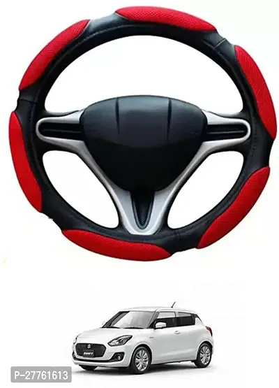 Car Steering Cover Red Black 6G Better Grip For Maruti Suzuki Swift-thumb0