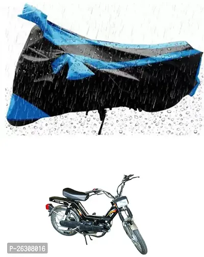 RONISH Two Wheeler Cover (Black,Blue) Fully Waterproof For Kinetic Luna-thumb0