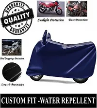 Stylish Navy Blue Polyester TVS Wego Bike Cover-thumb3