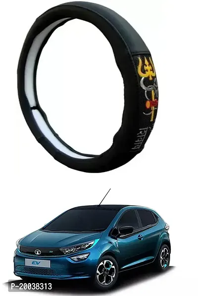 RONISH Exclusive Ring Type Car Steering Wheel Cover (Om Namah Shivay) Black For Tata Altroz EV