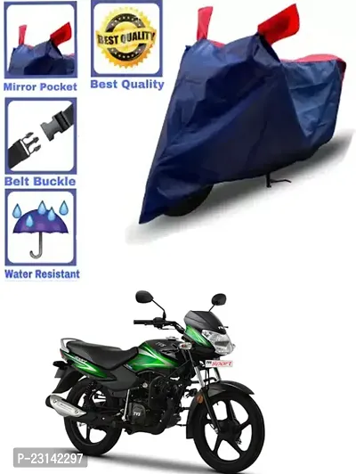 RONISH Waterproof Two Wheeler Cover (Black,Red) For TVS Sport_k82