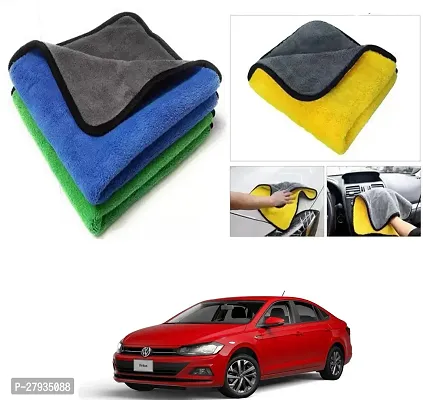 Car Cleaning Microfiber Cloth Pack Of 2 Multicolor For Volkswagen Virtus