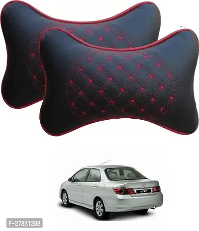 Stylish Car Neckrest Pillow Diamond Print Black For Honda City ZX