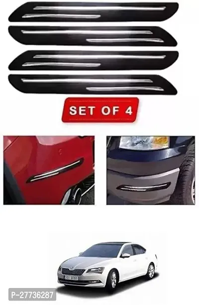 Protective Silicone Car Bumper Protector Guard For Skoda Superb-Pack Of 4-thumb0