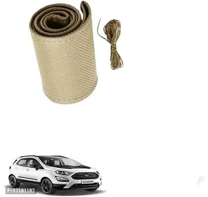 Car Stering Cover Hand Stiched Beige For Ecosport