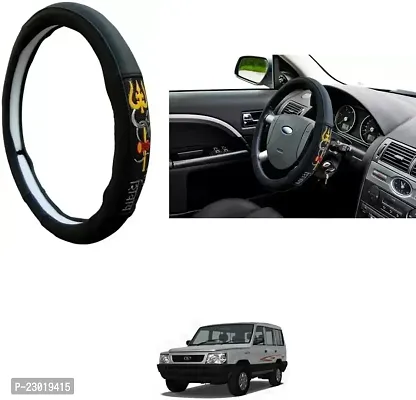 RONISH Exclusive Ring Type Car Steering Wheel Cover (Om Namah Shivay) Black For Tata Victa