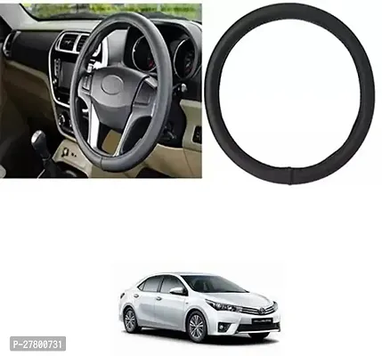 Designer Car Steering Cover Round Black For Toyota Corolla Altis