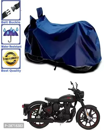 RONISH Waterproof Bike Cover/Two Wheeler Cover/Motorcycle Cover (Navy Blue) For Royal Enfield Classic Stealth Black