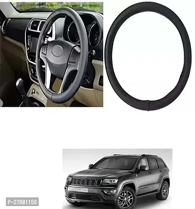 Designer Car Steering Cover Round Black For Jeep Compass Facelift