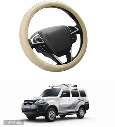 Designer Car Steering Cover Round Beige For Tata Movus