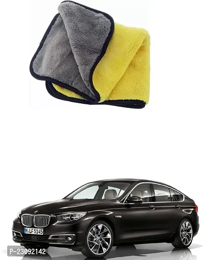 BHAVNISH Car Washing Cloth/Microfiber Cloth/Towel/Cleaning Cloth (Yellow) Pack Of 1,(400 GSM) For BMW 5 Series GT-thumb0