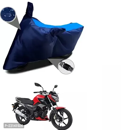 RONISH Waterproof Two Wheeler Cover (Black,Blue) For TVS Raider_t61