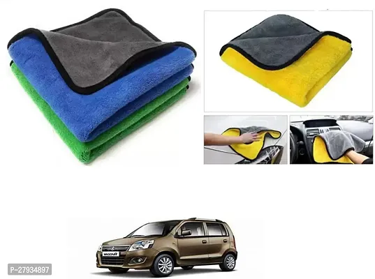 Car Cleaning Microfiber Cloth Pack Of 2 Multicolor For Maruti Suzuki WagonR-thumb0