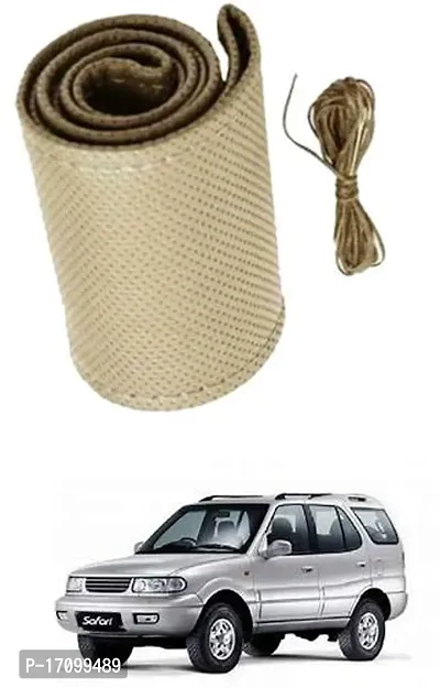 Car Stering Cover Hand Stiched Beige For Safari Dicor