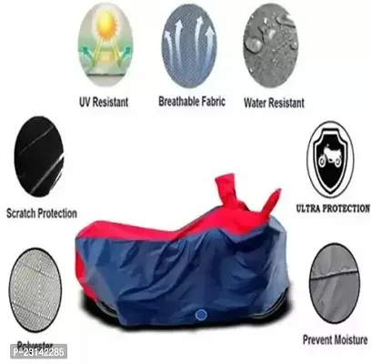 RONISH Waterproof Two Wheeler Cover (Black,Red) For Honda Shine_k71-thumb3