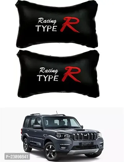 RONISH Black Type R Design Car Neckrest Cushion/Pillow/Headrest For Mahindra Scorpio