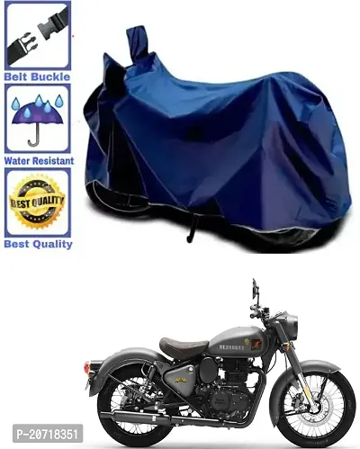 RONISH Waterproof Bike Cover/Two Wheeler Cover/Motorcycle Cover (Navy Blue) For Royal Enfield Bullet 350 New-thumb0